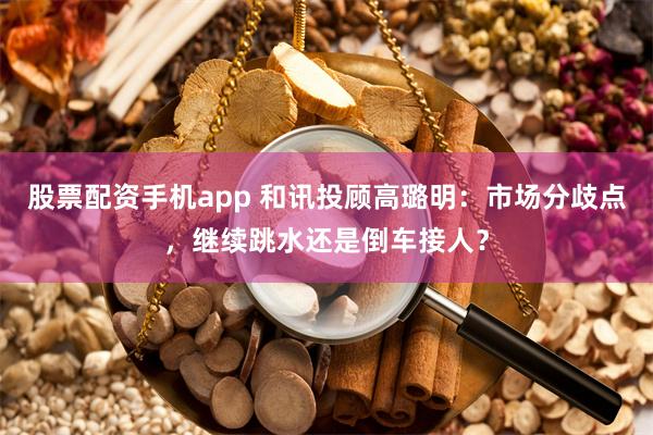 股票配资手机app 和讯投顾高璐明：市场分歧点，继续跳水还是倒车接人？