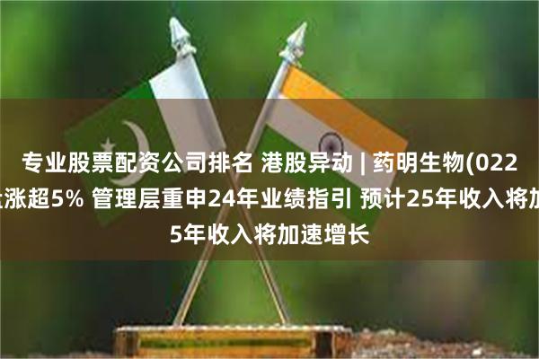 专业股票配资公司排名 港股异动 | 药明生物(02269)尾盘涨超5% 管理层重申24年业绩指引 预计25年收入将加速增长