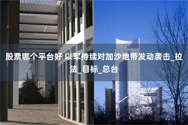 股票哪个平台好 以军持续对加沙地带发动袭击_拉法_目标_总台