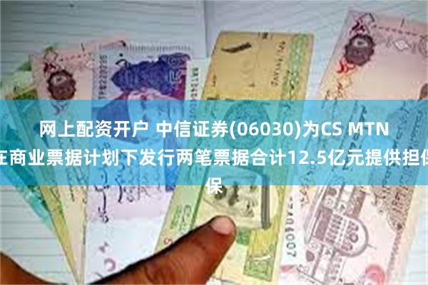 网上配资开户 中信证券(06030)为CS MTN在商业票据计划下发行两笔票据合计12.5亿元提供担保