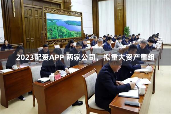 2023配资APP 两家公司，拟重大资产重组