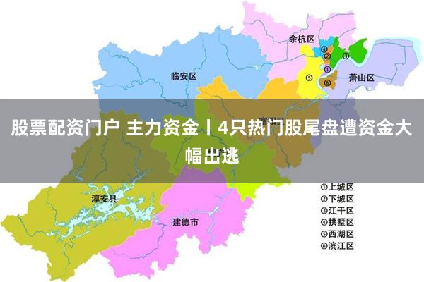 股票配资门户 主力资金丨4只热门股尾盘遭资金大幅出逃