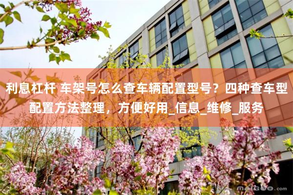 利息杠杆 车架号怎么查车辆配置型号？四种查车型配置方法整理，方便好用_信息_维修_服务
